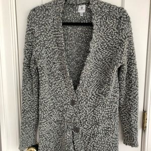 Grey cozy cardigan with cute buttons